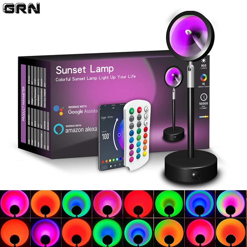 Smart Home Energy Monitor - Smart LED Sunset Lamp, Lâmpadas Coloridas