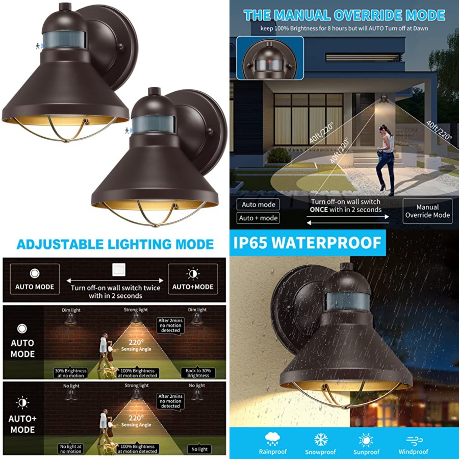 Motion Sensor Light - Kit com 2 Arandelas de Parede