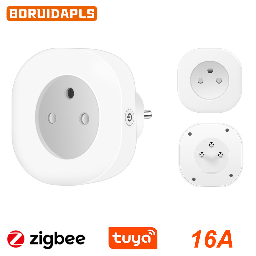 Smart Home Energy Monitor - BORUIDAPLS Tomada Inteligente Tuya Zigbee EU/FR/Israel/Brasil/Suíça