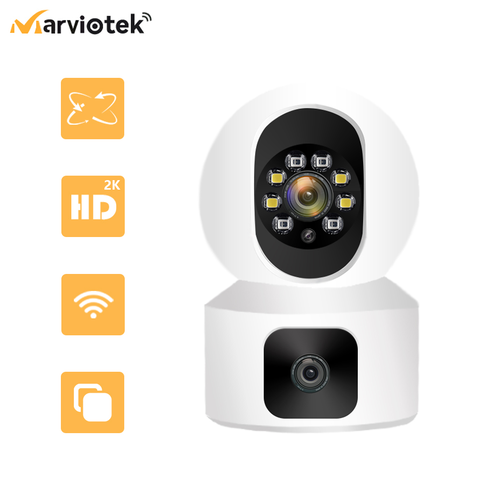 Smart Home Kamera - Câmera IP de Lente Dupla com