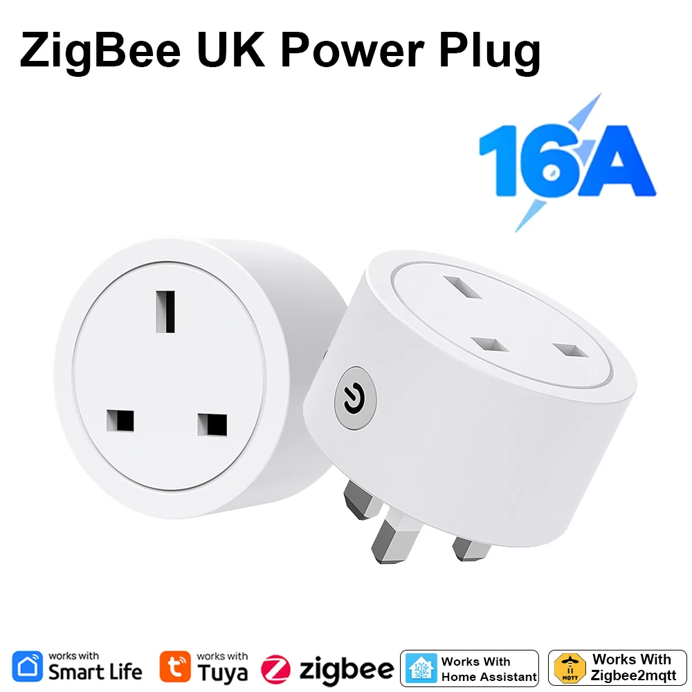 Smart Home Energy Monitor - Tomada Inteligente Zigbee 16A (Padrão UK)