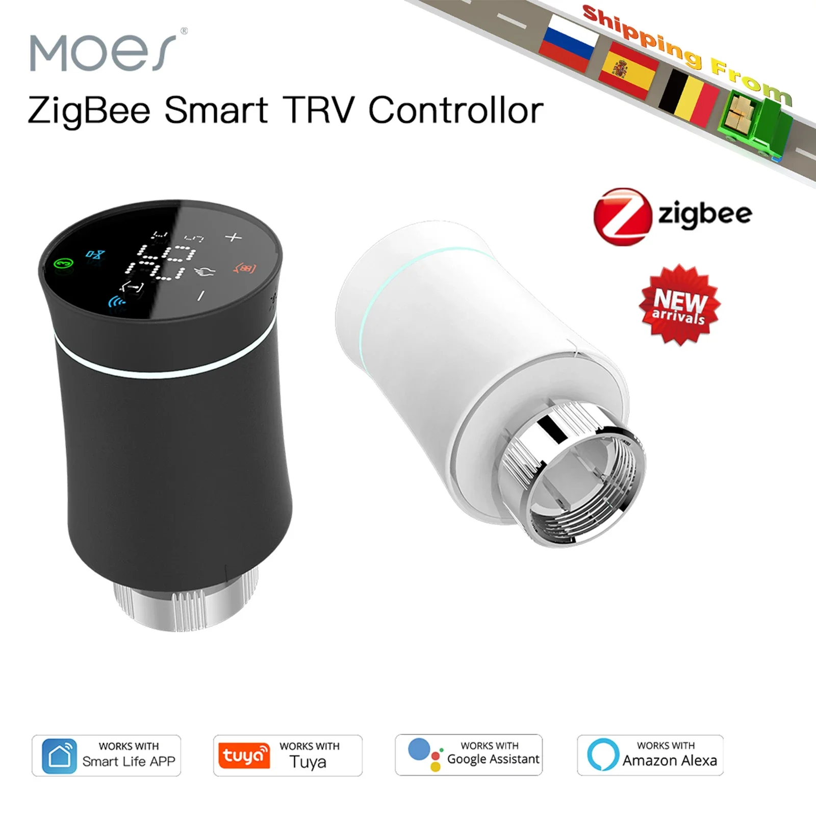 Smart Home Package - MOES ZigBee 3.0 TRV Termostato Tuya