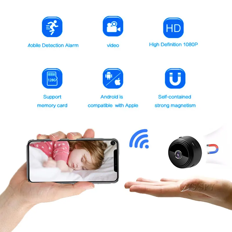 Smart Home Kamera - Hd 1080p mini câmera de casa