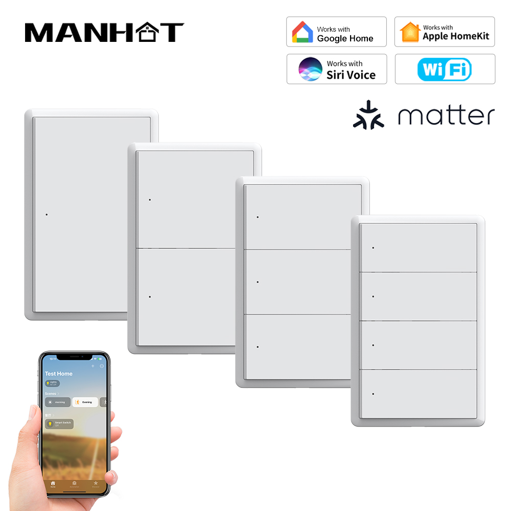 Smart Light Switch - Interruptor Inteligente WiFi MANHOT Homekit Sem