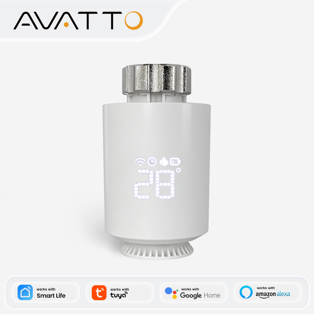 Smart Home Package - Termostato AVATTO ZigBee3.0, Atuador de Radiador,