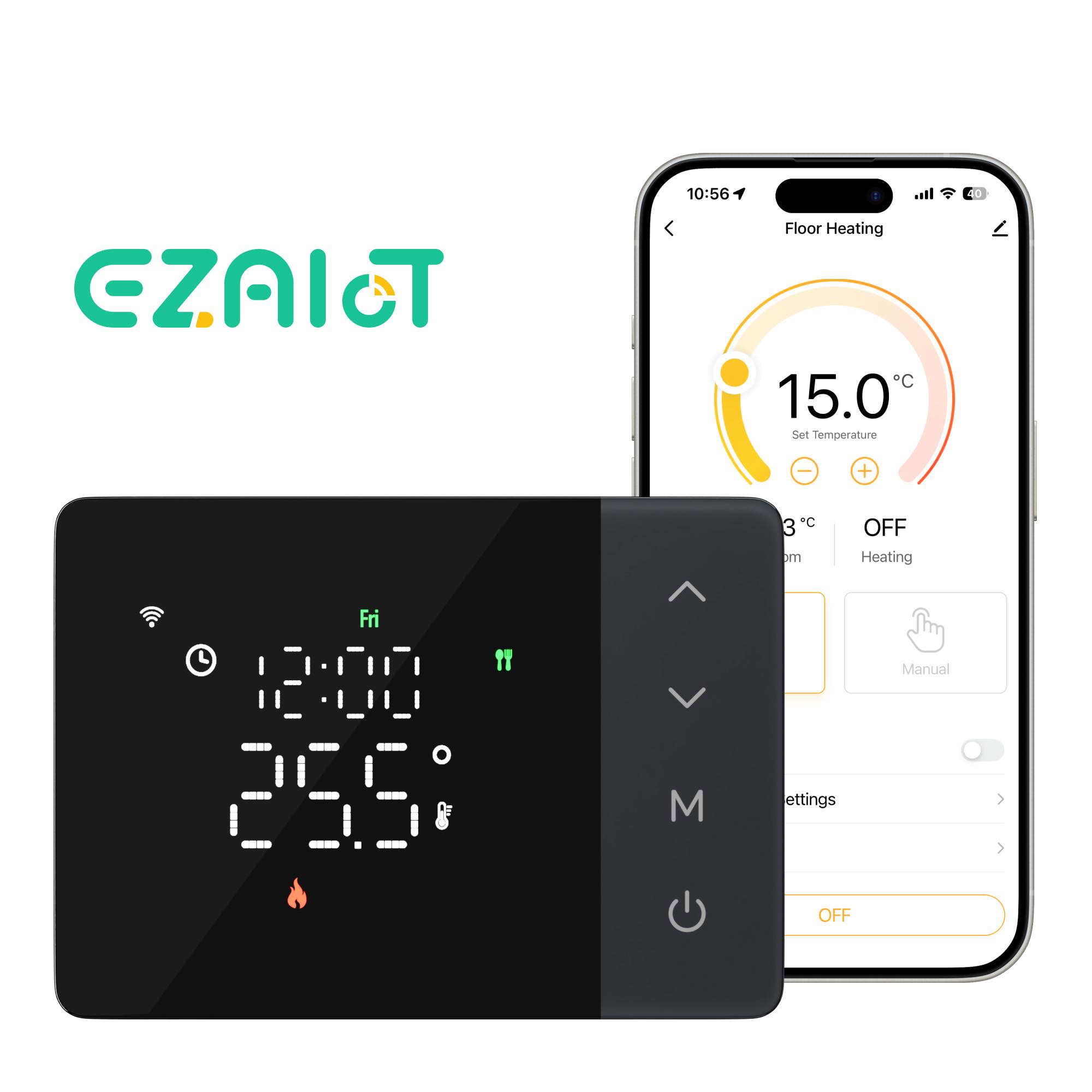 Smart Home Package - Termostato inteligente Tuya com bateria, Wi-Fi,
