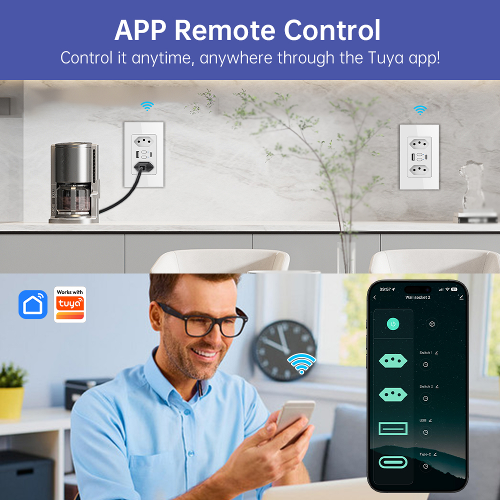Tomada Inteligente Wi-Fi MANHO - Smart Home Gadgets avaliação e preço