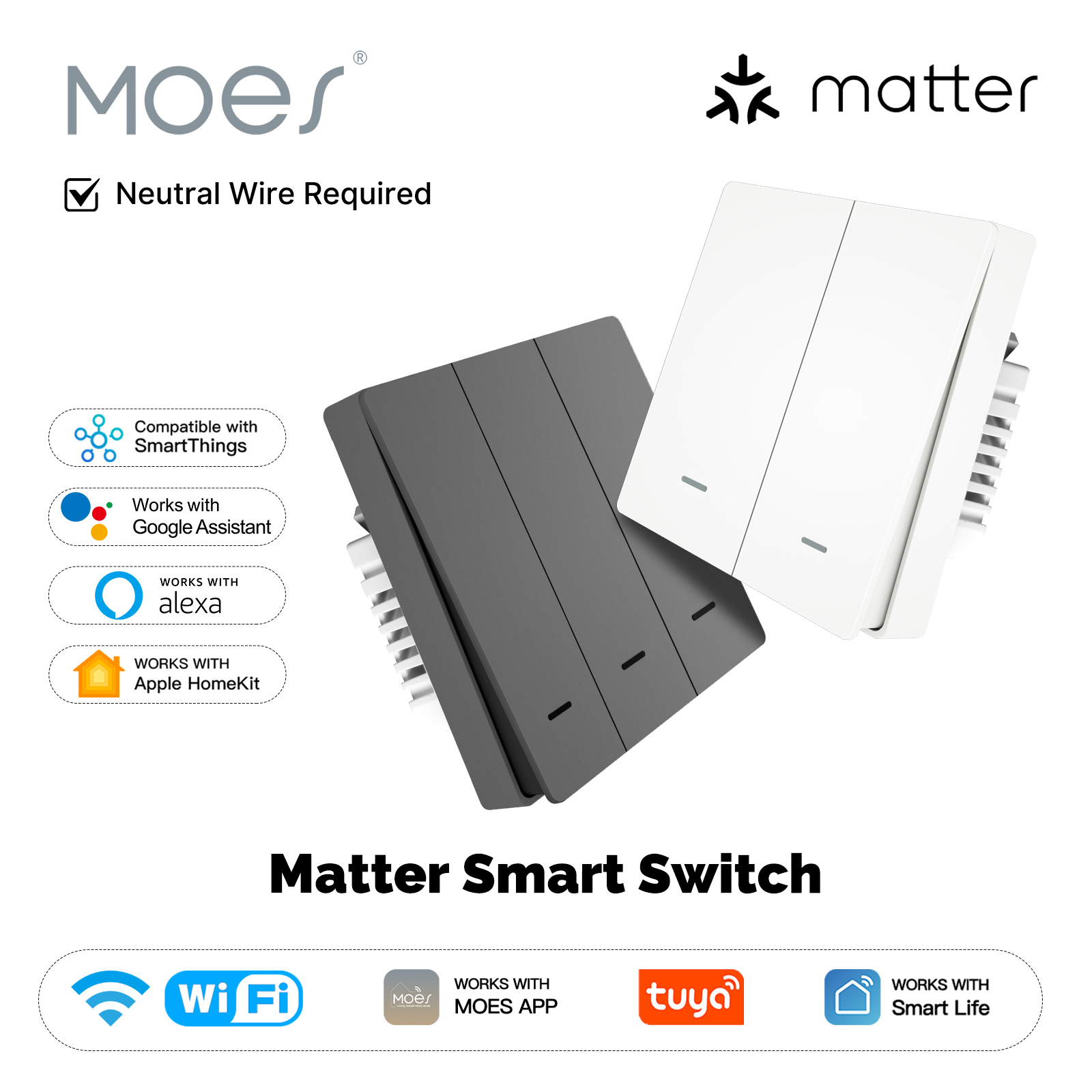 MOES Matter Tuya WiFi Interrup - Smart Home Switch avaliação e preço